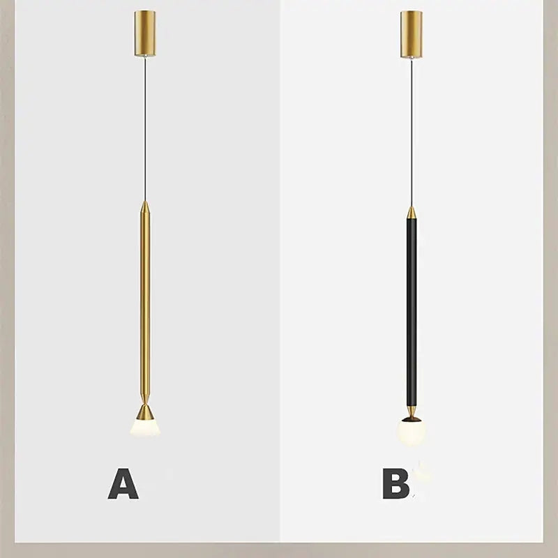Auri Linear Metal Pendant Light Bedside, Black & Gold | ventumra