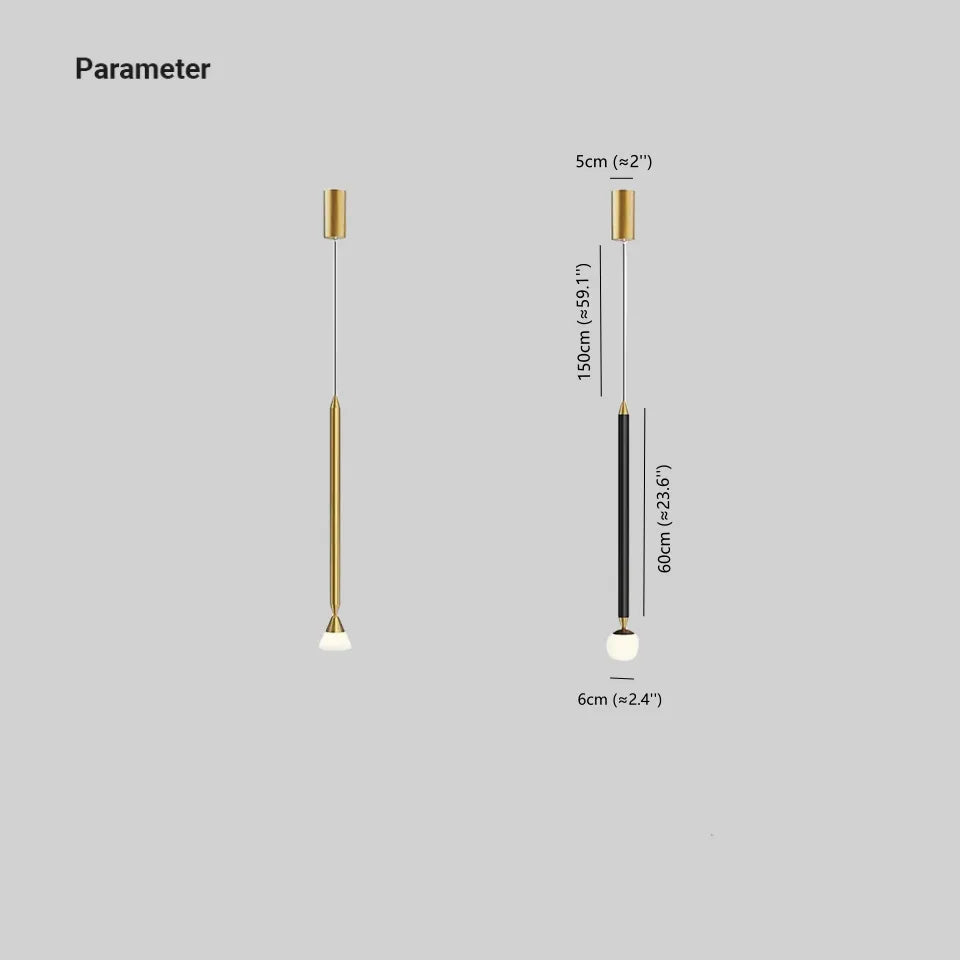 Auri Linear Metal Pendant Light Bedside, Black & Gold | ventumra