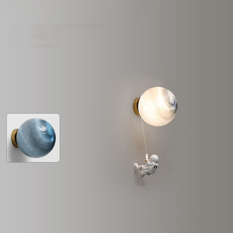 Aria Modern Moon LED Indoor Wall Lamp White Resin Kid's Room - Neutralighting