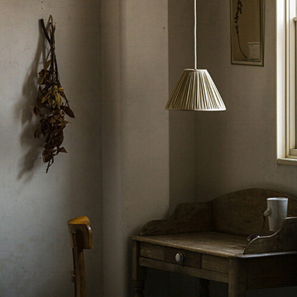 Ritta Falten Pendelleuchte Wabi Sabi, Metall/Stoff, Wohnzimmer | ventumra