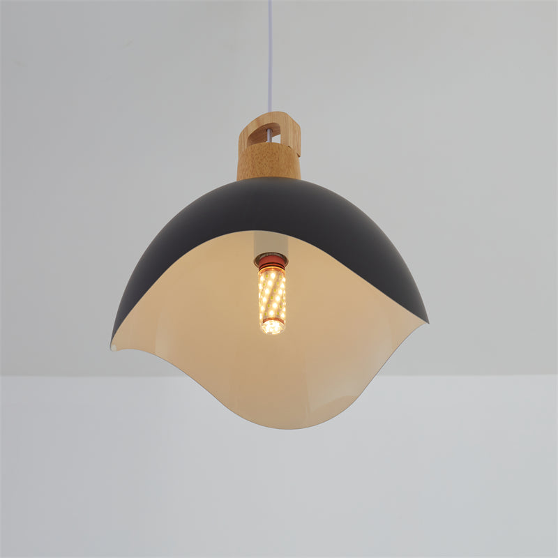 Valentina Colorful Shade Single Pendant Lights, Wood & Metal | ventumra