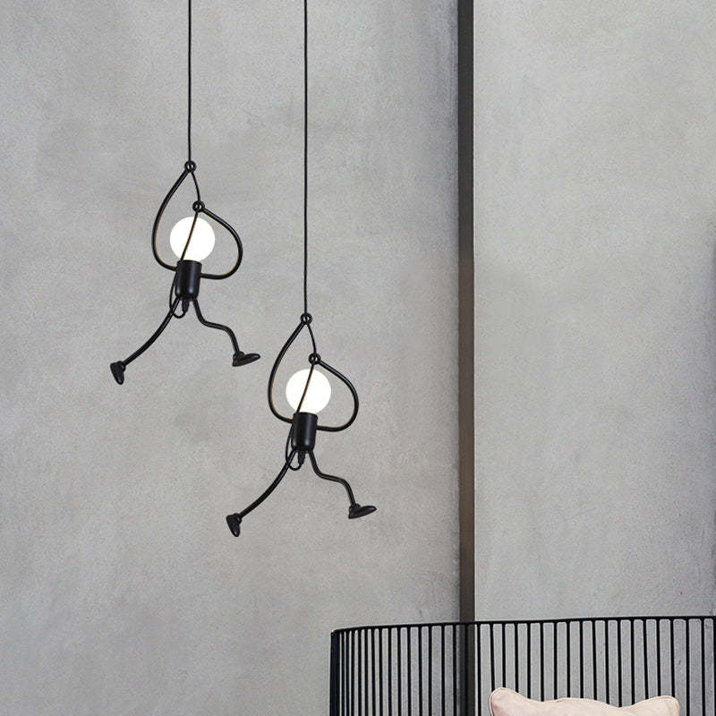 Miro Retro Modern Iron Man Pendant Light, Black | ventumra