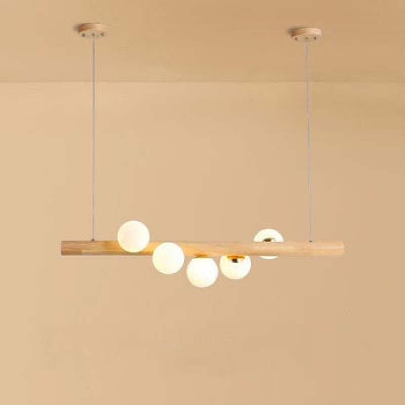 Valentina Glass Bubble Pendant Light Wood/Walnut | ventumra