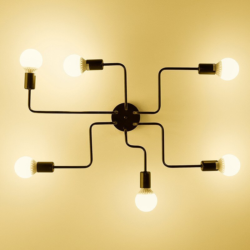 Arisha Vintage Modern Minimalist Industrial Metal Black Ceiling Lamp | ventumra