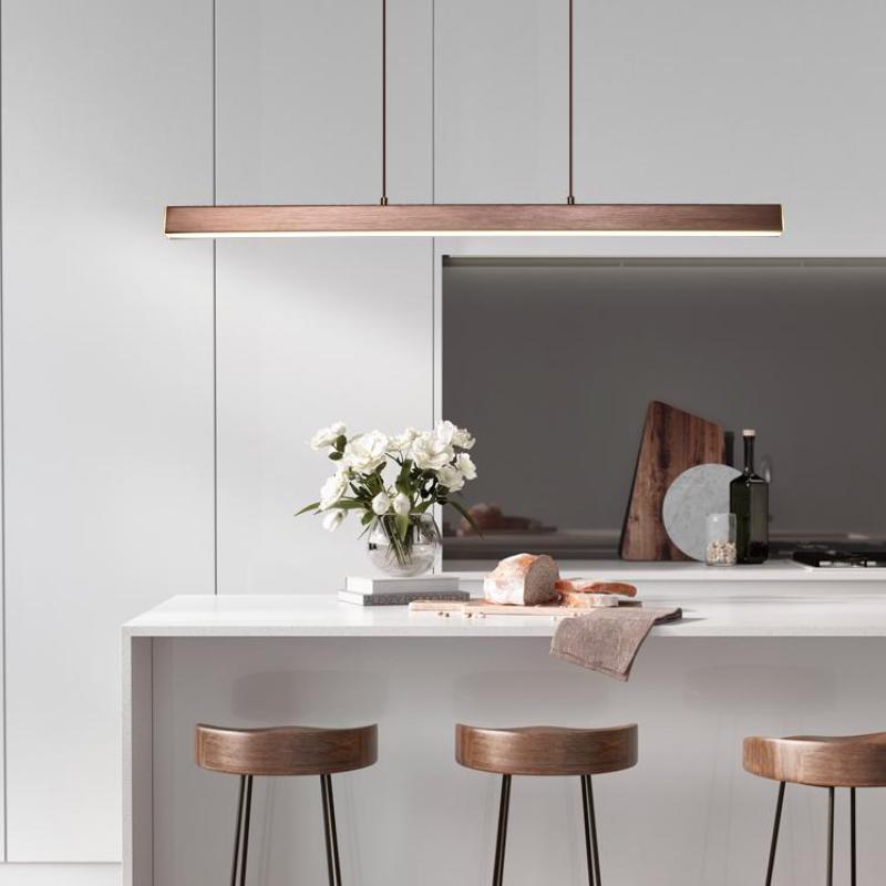 Thala Modern Linear Metal LED Pendant Light Black/Brown - Neutralighting
