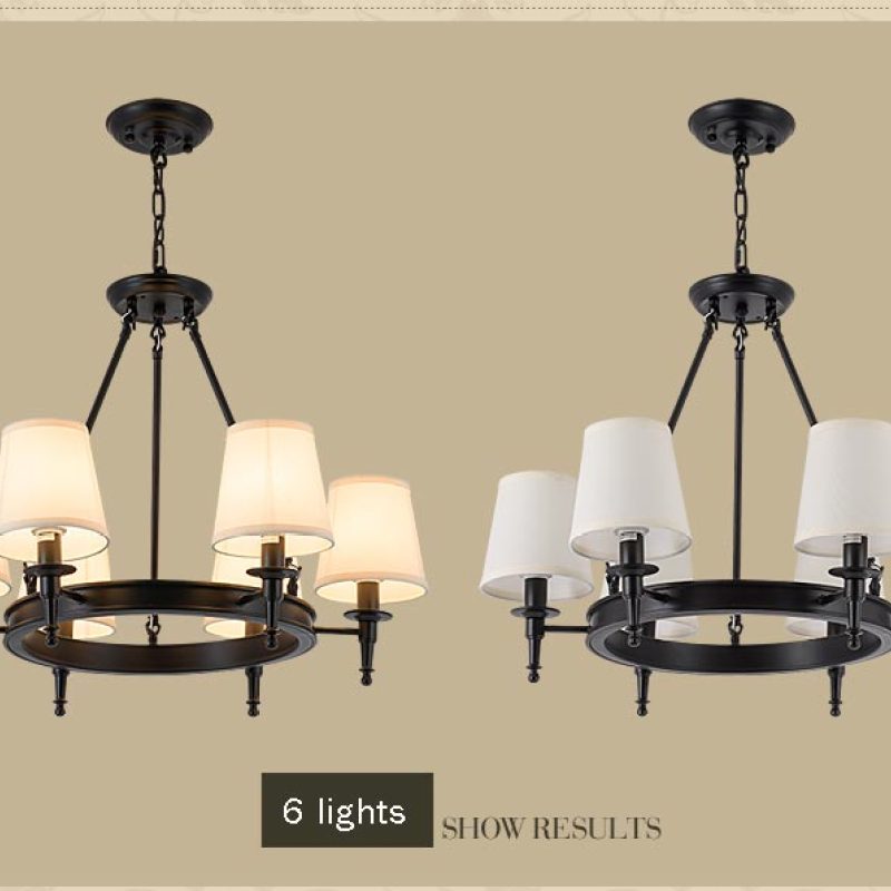 Silva vintage Ring Metal/Fabric Chandelier, Black/Copper | ventumra