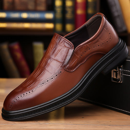 Chaussures Homme Style Britannique – Cuir Élégant à Bout Pointu