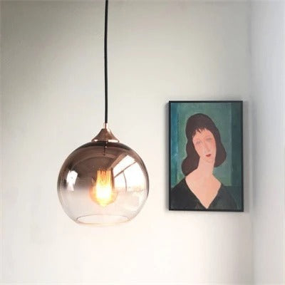 Lysara Glass Pendant Light | Ombre Champagne & Rose Gold