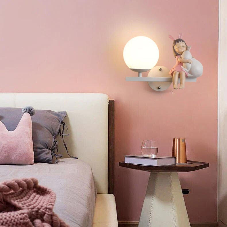 Aria Modern Metal/Glass Wall lamp, White & Pink | ventumra