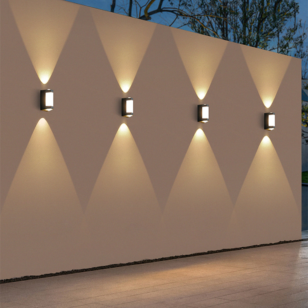 Marve Nordic Up Down Outdoor Wall Lamp, White/Black | ventumra