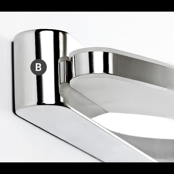 Arisha Minimalist Oval Vanity Wall Lamp, Chrome, Bedroom/Bathroom | ventumra