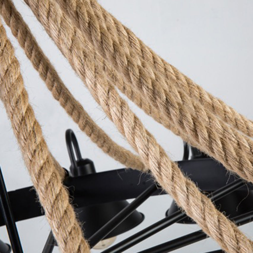 Epoch Vintage Industrial Rope Chandelier  Living Room | ventumra