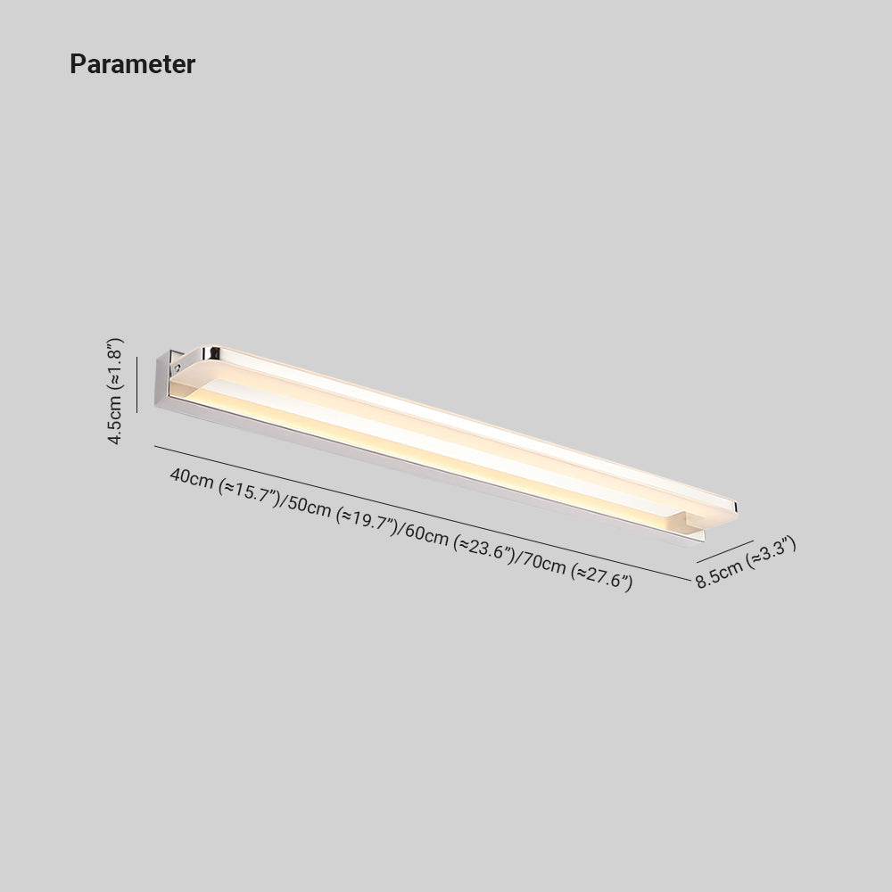 Arisha Nordic Linear Metal Mirror Front Wall Lamp, Chrome/Black | ventumra
