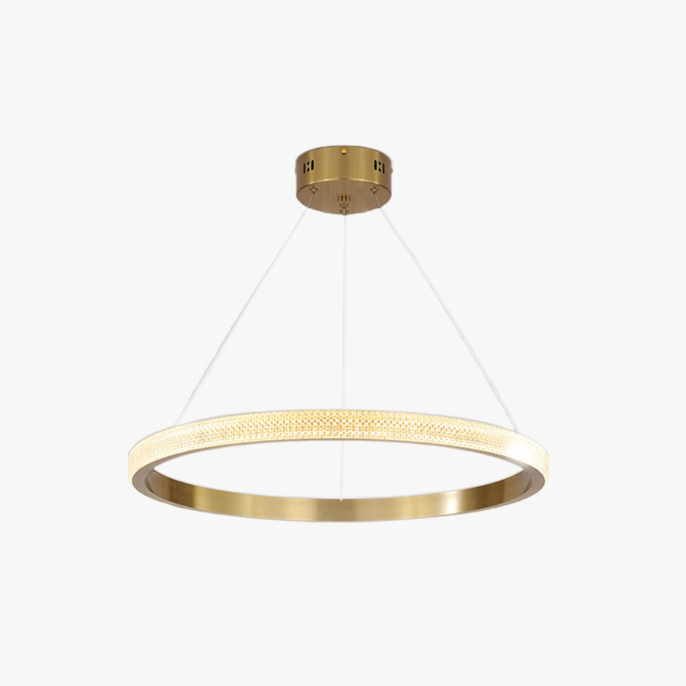Kristy Modern Ring Metal/Arcylic LED Pendant Light, Black/Gold | ventumra