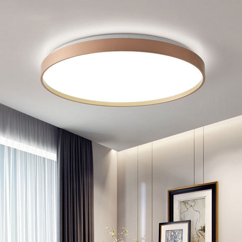 Arisha Minimalist Round Metal/ Flush Mount Ceiling Light, White/Coffee/Grey/Gold | ventumra
