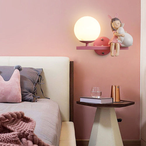 Aria Modern Metal/Glass Wall lamp, White & Pink | ventumra