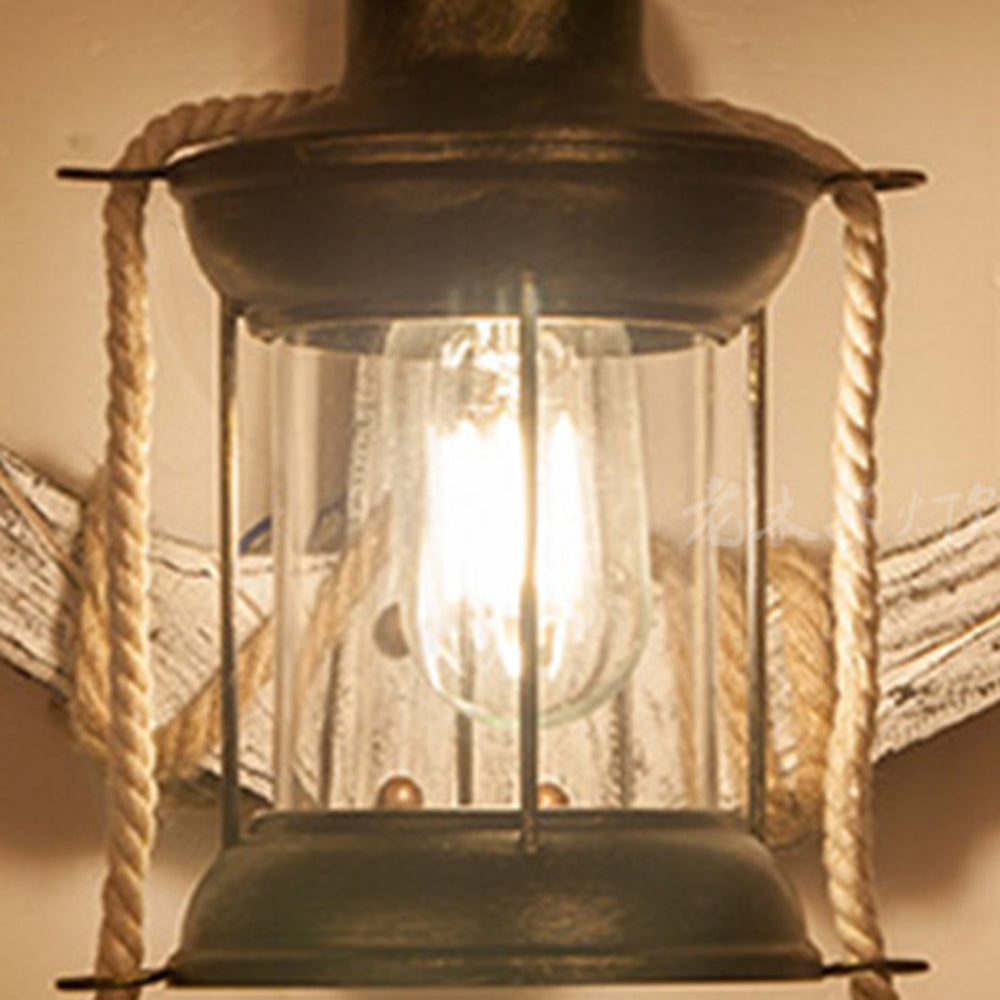 Epoch Anchor Lantern Wall Lamp, Vintage/Antique, Wood, Bedroom | ventumra