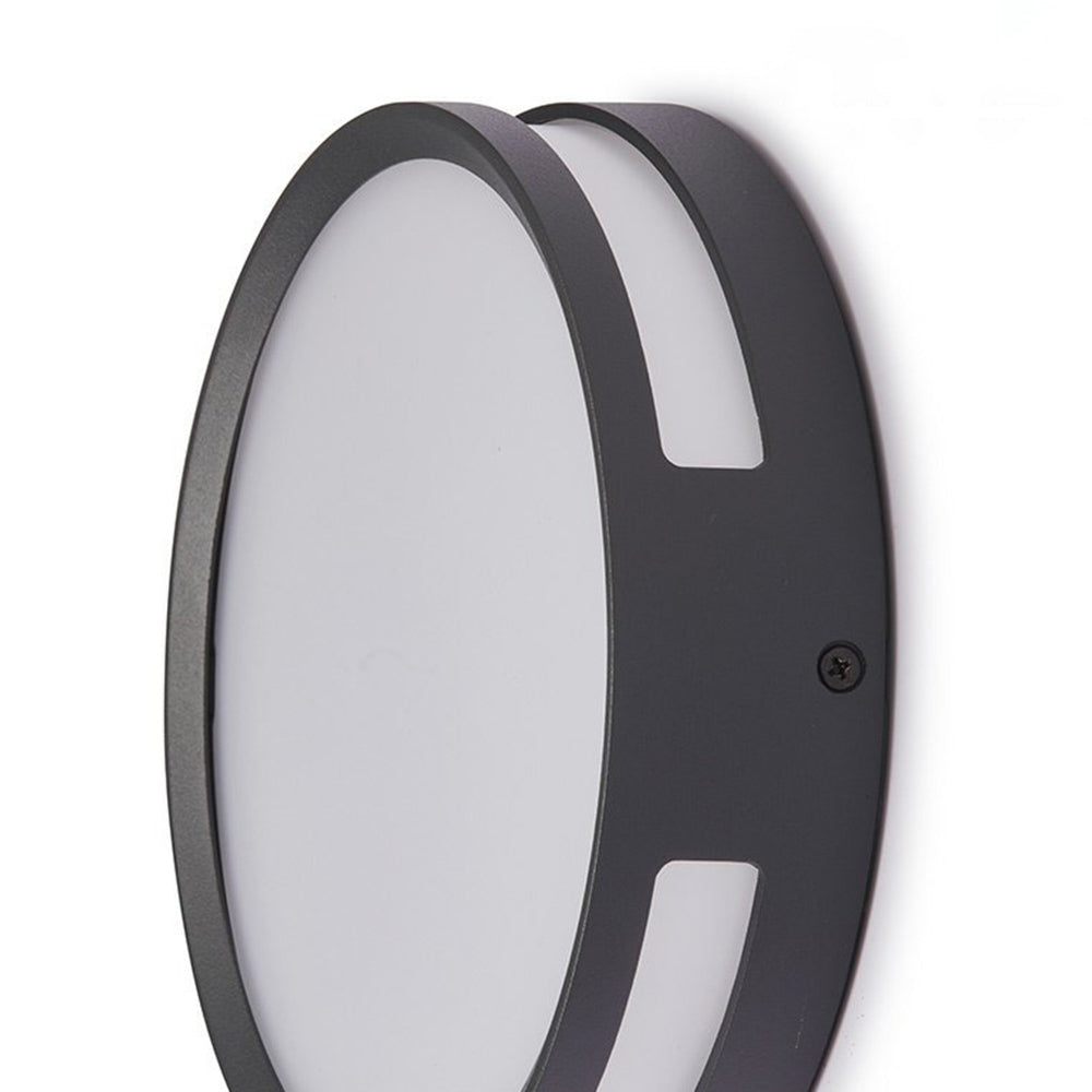 Ray Modern Round Metal/ Outdoor Waterproof Wall Lamp, Black | ventumra