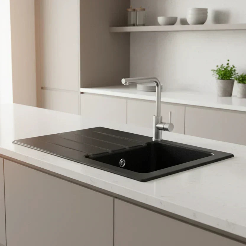 FormaLine 50 Ceramic Washbasin — Chromite Finish, Robust Build, Elegant Profile