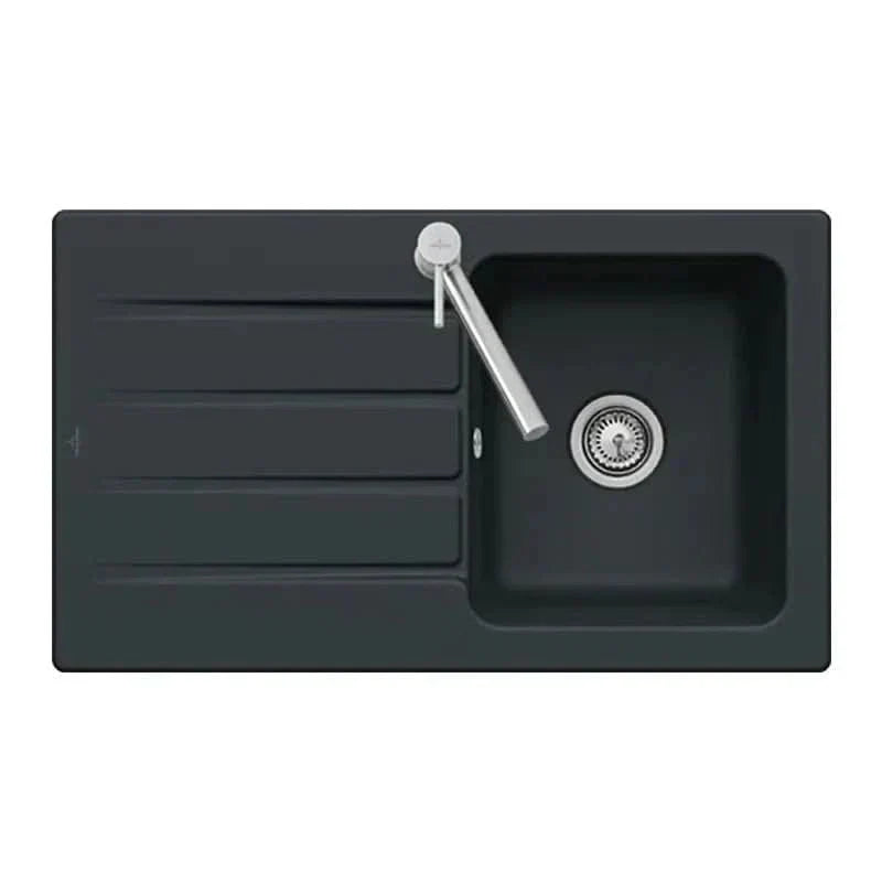Lavabo en céramique NovaLine 50, noir profond — Design élégant, finition facile à entretenir