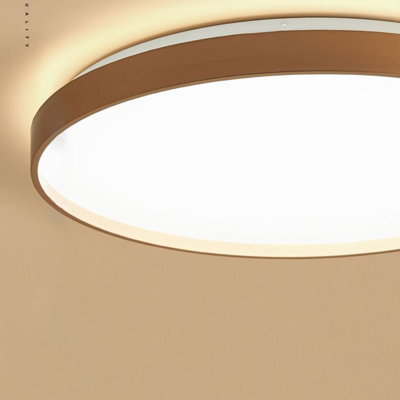 Arisha Minimalist Round Metal/ Flush Mount Ceiling Light, White/Coffee/Grey/Gold | ventumra