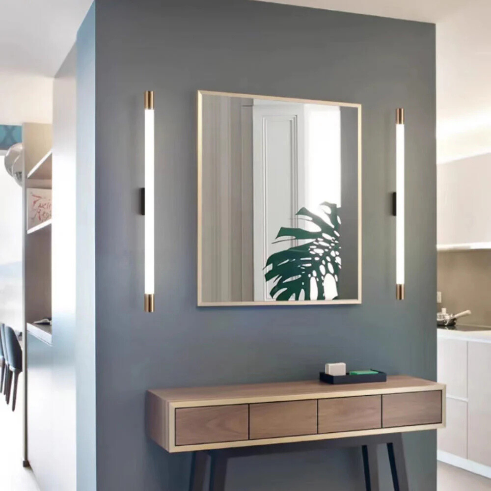 Arisha Modern Gold Mirror Front Vanity Wall Lamp, Metal/ | ventumra