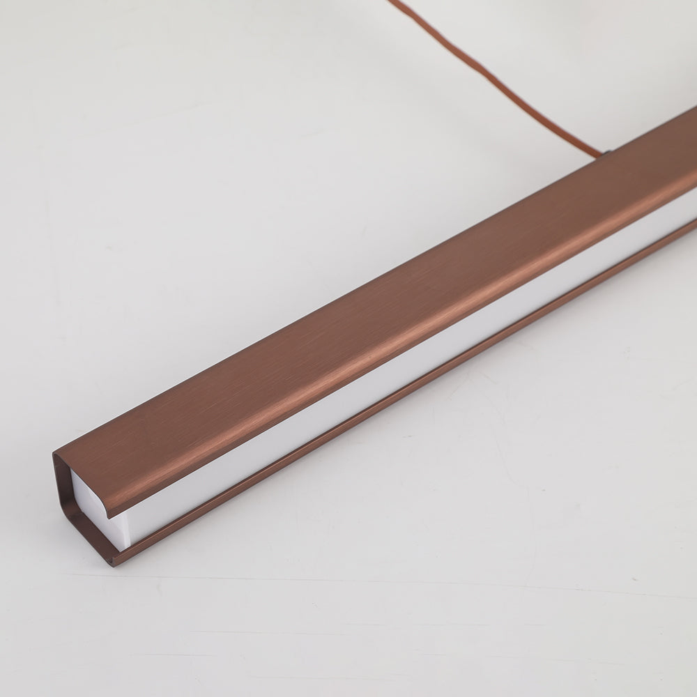 Nowoczesna liniowa metalowa lampa wisząca LED Thala, czarno-brązowa | ventumra