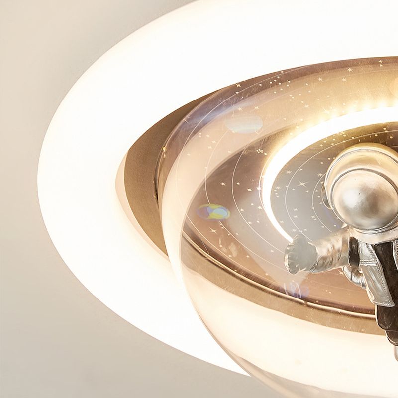 Aria Cosmic Astronaut & Galaxy Motif Flush Mount Ceiling Light | ventumra