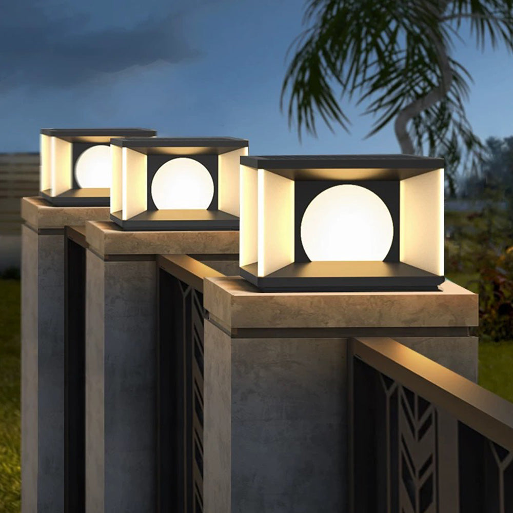 Aria Modern Square Metal Outdoor Light Post | ventumra