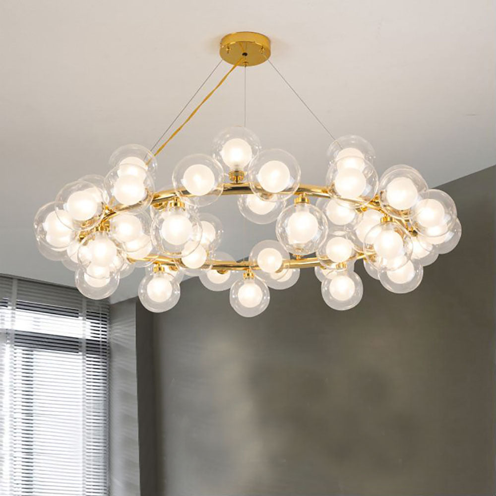 Valentina Modern Gold Bubble Pendant Light, Metal & Glass | ventumra