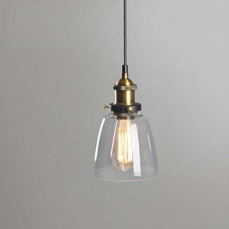 June Industrial Glass Pendant Light Clear/Amber/Smoke Grey | ventumra