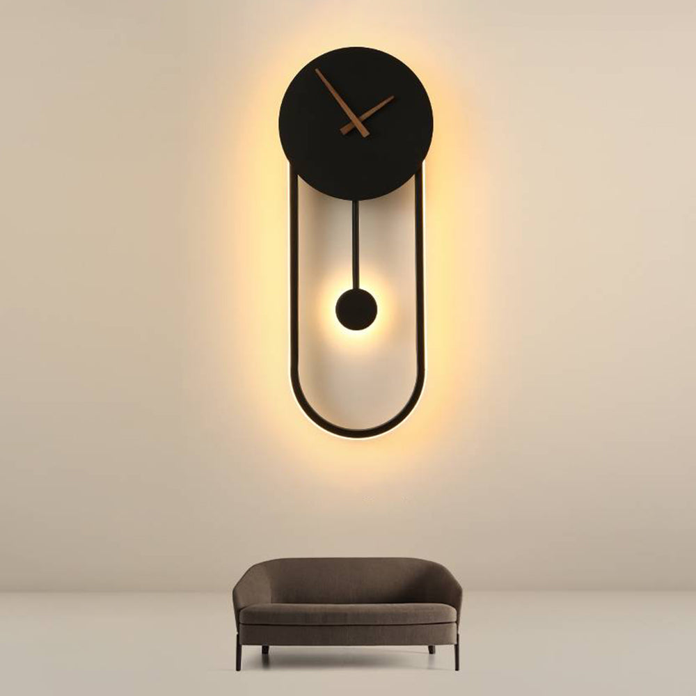 Arisha Nordic Clock Wall Lamp, Gold & Black | ventumra