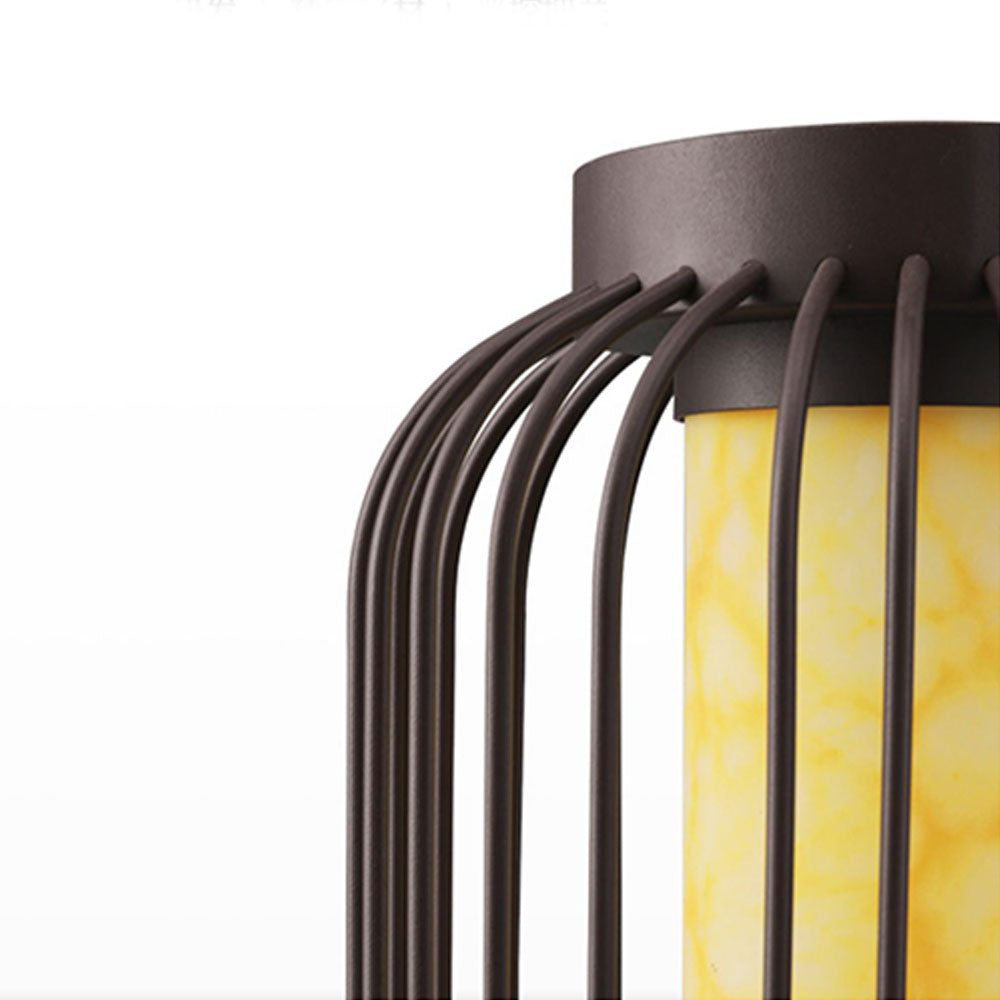 Ray Lantern Solar/Rechargeable Outdoor Floor Lamp, Brown | ventumra