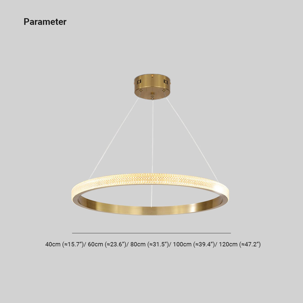 Kristy Modern Ring Metal/Arcylic LED Pendant Light, Black/Gold | ventumra