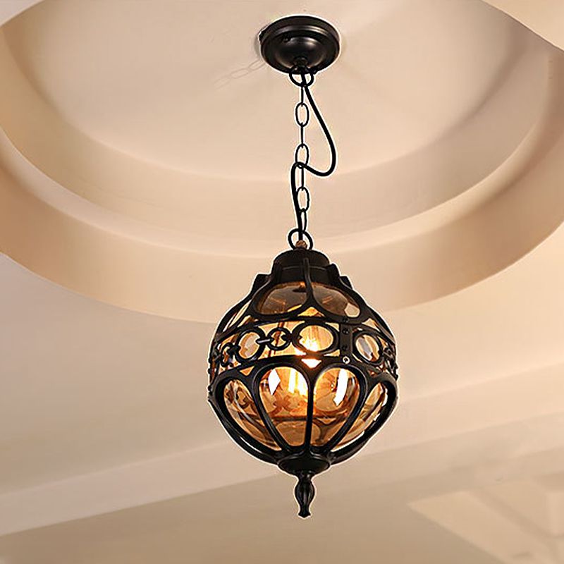 Silva Loft Sphere Vintage Farmhouse Rustic Pendant Light Black/Bronze Dining Room | ventumra