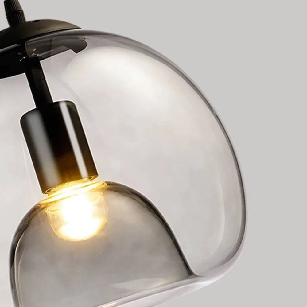 June Globe Glass Pendant Light, Amber/Smoky Grey | ventumra