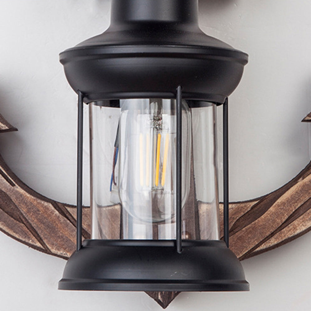 Epoch Anchor Lantern Wall Lamp, Vintage/Antique, Wood, Bedroom | ventumra
