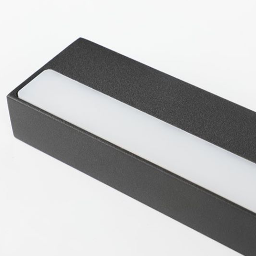 Arisha Modern Rectangular Linear Mirror Front Wall Lamp,  Black | ventumra