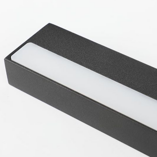 Arisha Modern Rectangular Linear Mirror Front Wall Lamp,  Black | ventumra