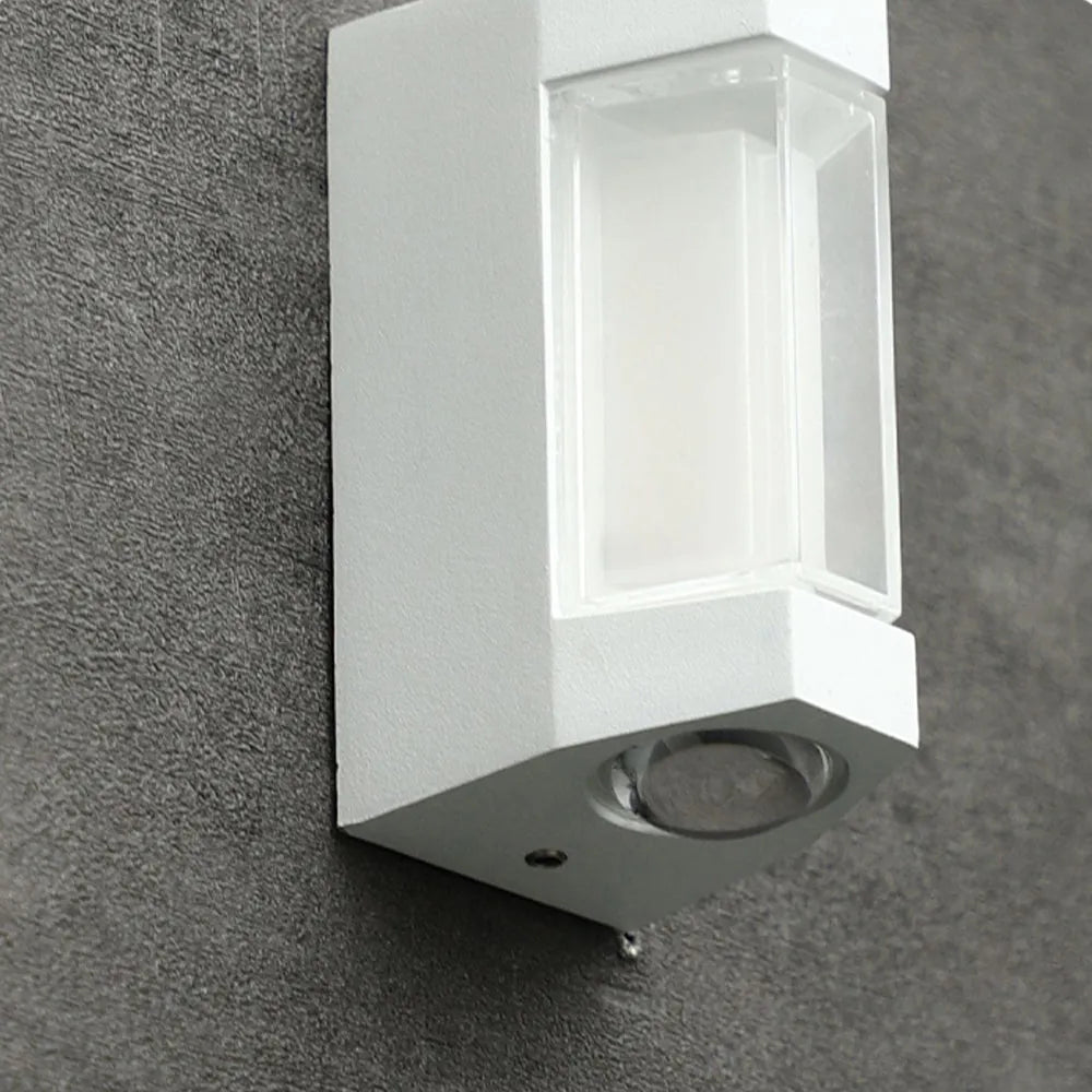 Marve Nordic Up Down Outdoor Wall Lamp, White/Black | ventumra
