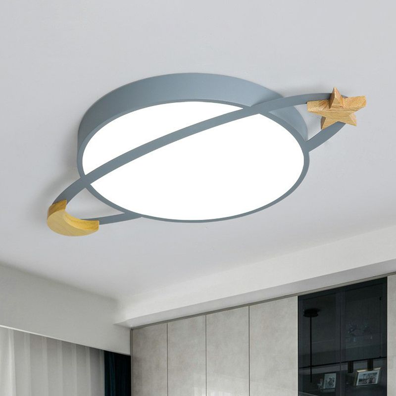 Arisha Modern Round Flush Mount Ceiling Light, Grey/White/Green | ventumra