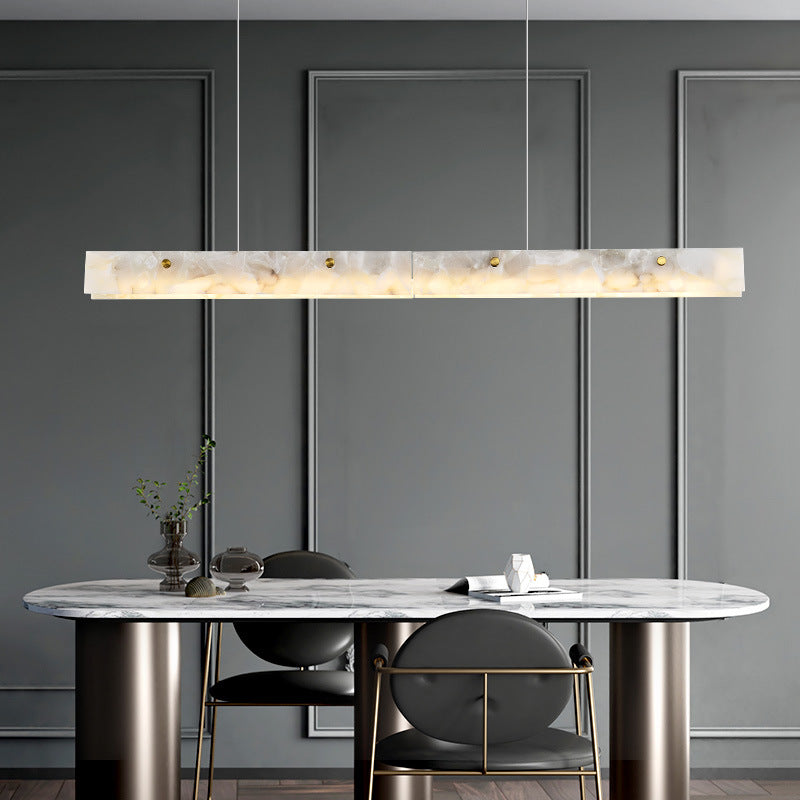 Arisha Modern LED Pendant Light White Marble Dining Room/Bar | ventumra
