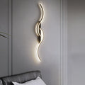 Lumor Modern Linear Wave Bedroom Wall Lamp, Black/Gold - Neutralighting