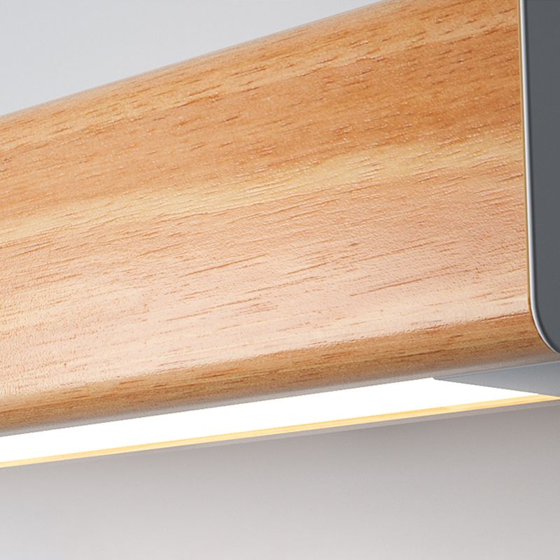 Muto Minimalist Linear Wood Vanity Wall Lamp, Bathroom | ventumra