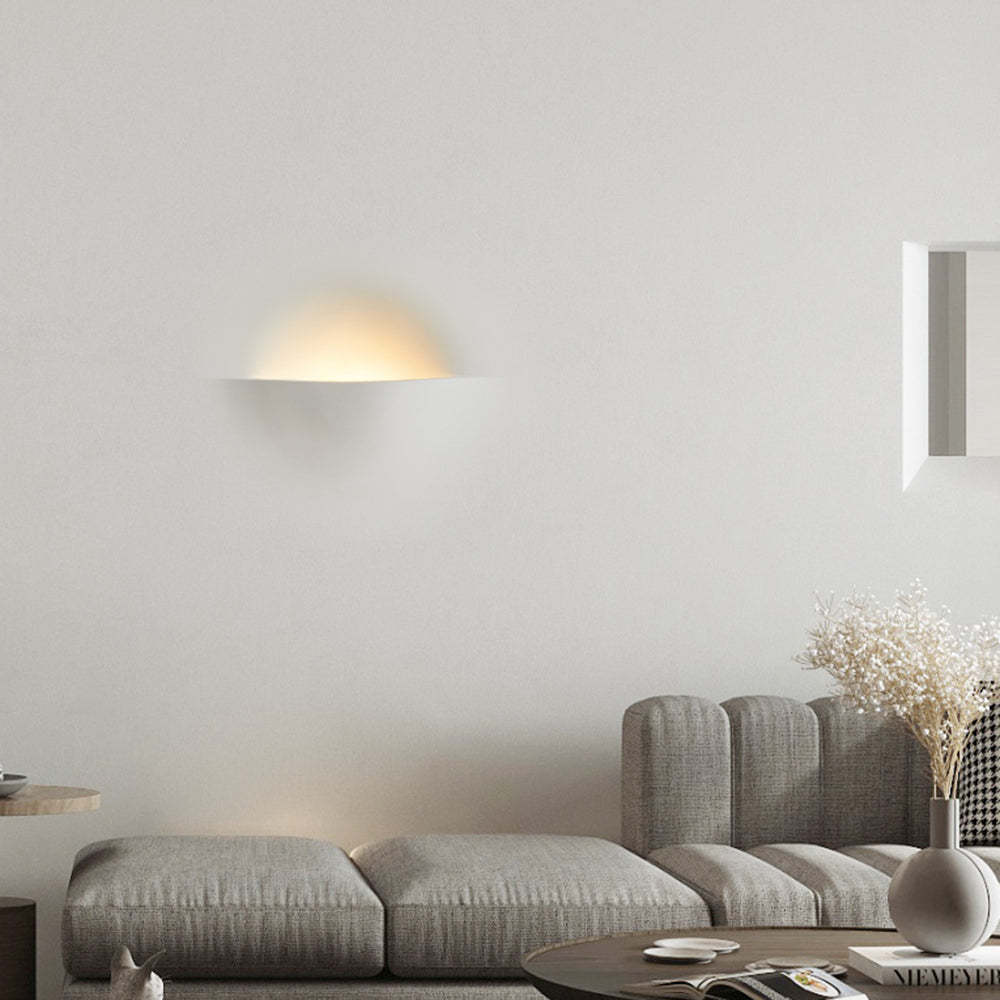 Aria Modern Recessed Metal/Plaster LED Wall Lamp, White | ventumra