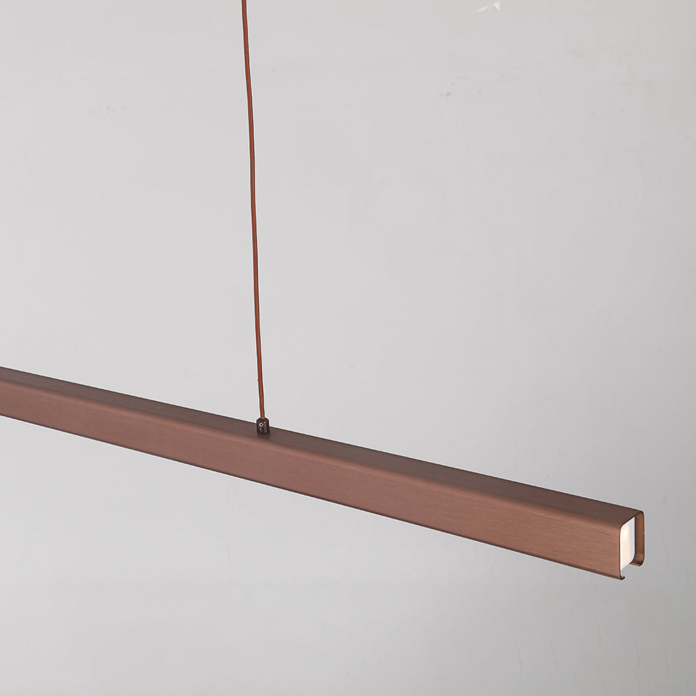 Nowoczesna liniowa metalowa lampa wisząca LED Thala, czarno-brązowa | ventumra