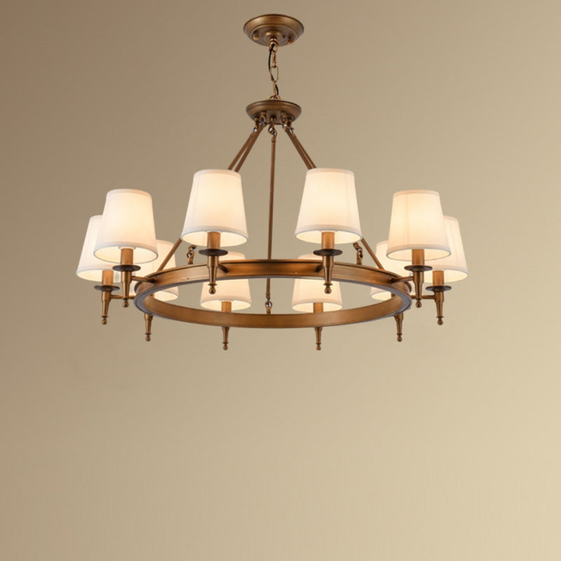 Silva vintage Ring Metal/Fabric Chandelier, Black/Copper | ventumra