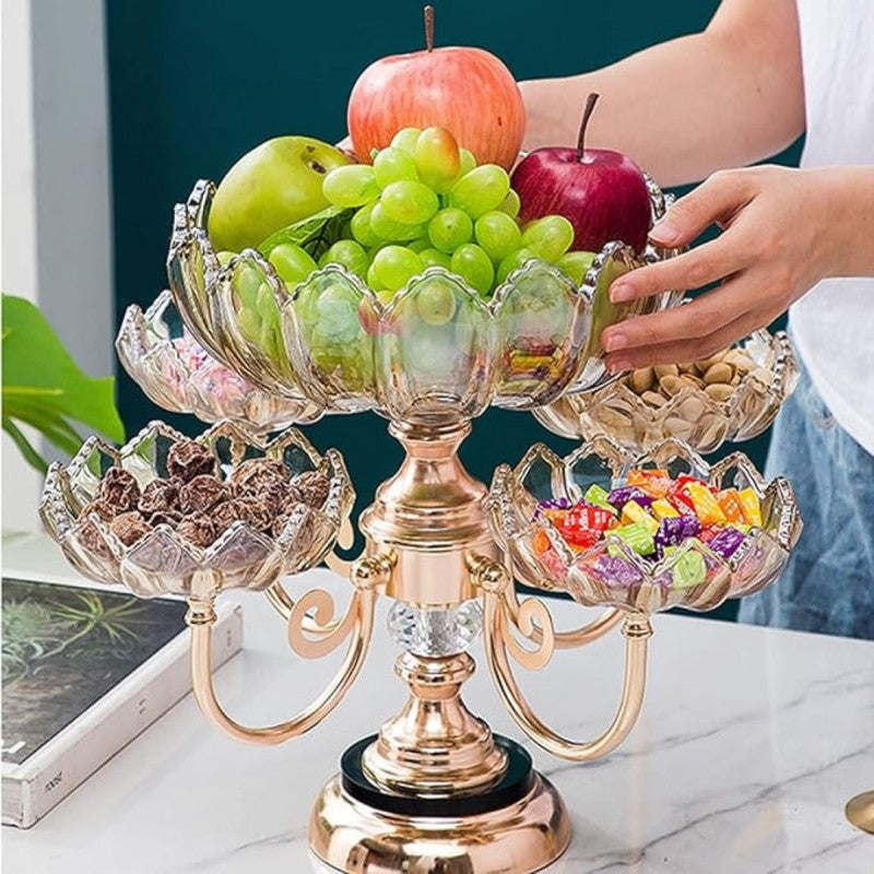 Roterende snackstativ i 2 etager — elegant serveringsorganisator
