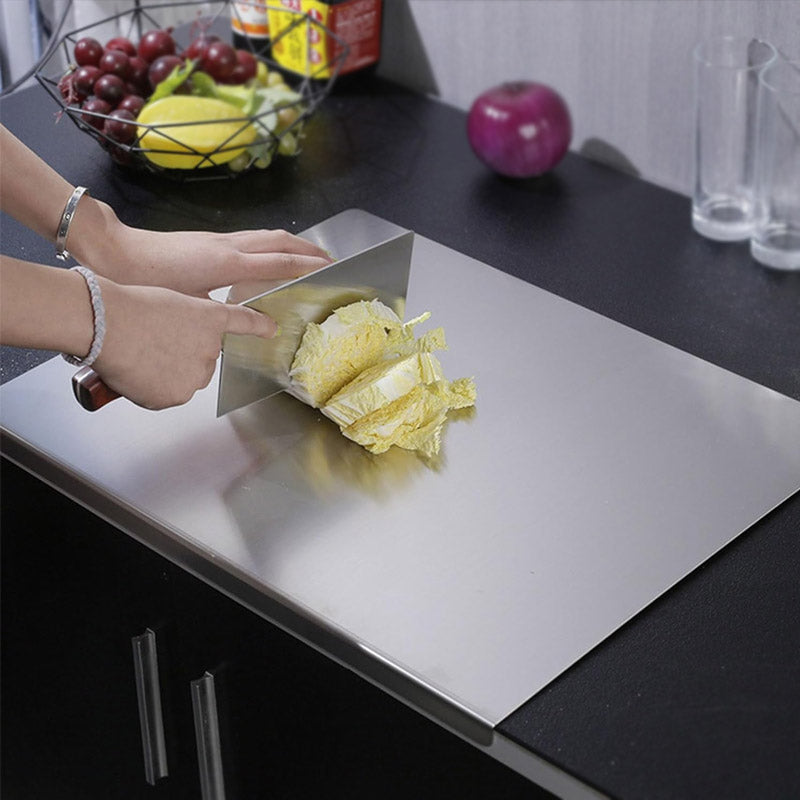 1 mm Stainless Steel Cutting Board — Durable, Non-Slip Surface