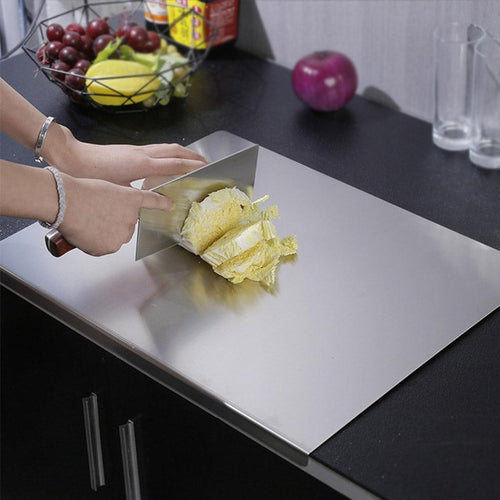 1 mm Stainless Steel Cutting Board — Durable, Non-Slip Surface
